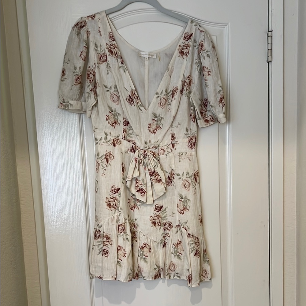 LoveShackFancy Cream Puff Sleeve Mini Sundress